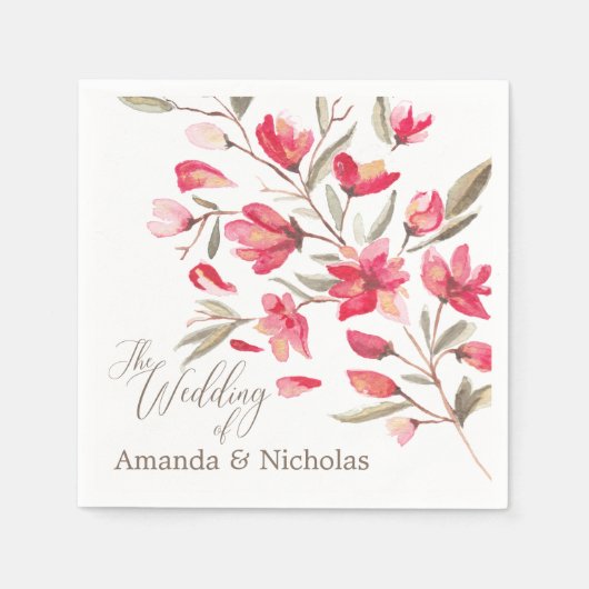 Delicate Bloom typografie rustieke bruiloft Servetten (Voorkant)