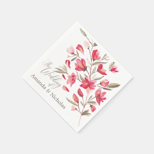 Delicate Bloom typografie rustieke bruiloft Servetten (Hoek)