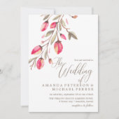 Delicate Bloom typografie, verticale bruiloft Kaart (Voorkant)