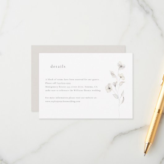 Delicate Blossom Details Enclosure Kaart (Voorkant / Achterkant in situ)