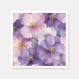 Delicate Blossom Pattern in Zachte Waterverf Servet