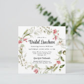 Delicate Blossom Waterverf Bridal Luncheon Kaart (Staand voorkant)