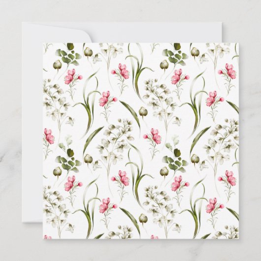 Delicate Blossom Waterverf Bridal Luncheon Kaart (Achterkant)