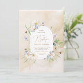 Delicate Blossoms Zachte Waterverf Doop Kaart (Staand voorkant)