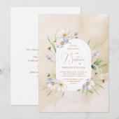 Delicate Blossoms Zachte Waterverf Doop Kaart (Voorkant / Achterkant)