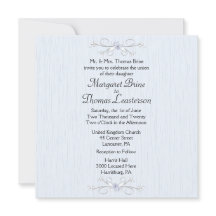 Delicate Blue 2 Wedding Invitation