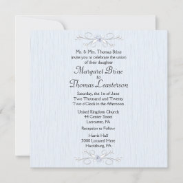 Delicate Blue 2 Wedding Invitation Kaart
