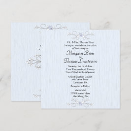 Delicate Blue 2 Wedding Invitation Kaart