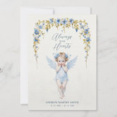 Delicate Blue Angel Condolence Remembrance Babies Kaart (Voorkant)