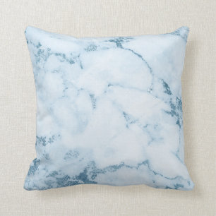 Delicate Blue Aquatic White marble Vip Kussen