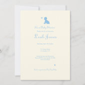 Delicate Blue Boy Baby shower Invitation Kaart (Voorkant)