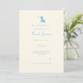 Delicate Blue Boy Baby shower Invitation Kaart (Staand voorkant)