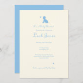 Delicate Blue Boy Baby shower Invitation Kaart (Voorkant / Achterkant)