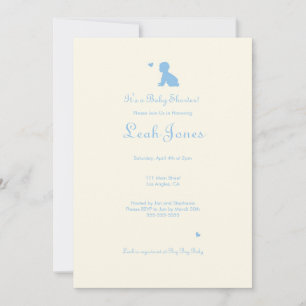 Delicate Blue Boy Baby shower Invitation Kaart