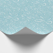 Delicate Blue Coquette Bows Cadeaupapier (Hoek)
