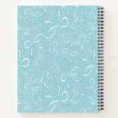 Delicate Blue Coquette Bows Notitieboek (Achterkant)