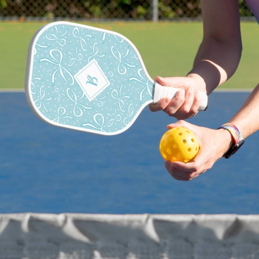 Delicate Blue Coquette Bows Pickleball Paddle (Insitu)