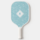 Delicate Blue Coquette Bows Pickleball Paddle (Voorkant)