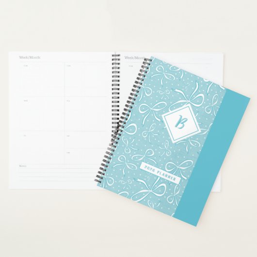 Delicate Blue Coquette Bows Planner (Display)