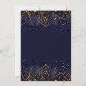 Delicate Blue en Gold Leaves Invitation Kaart (Achterkant)