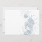 Delicate Blue Floral met kruis Heilige Communie Kaart (Achterkant)