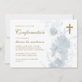 Delicate Blue Floral met kruisbevestiging Kaart (Voorkant)