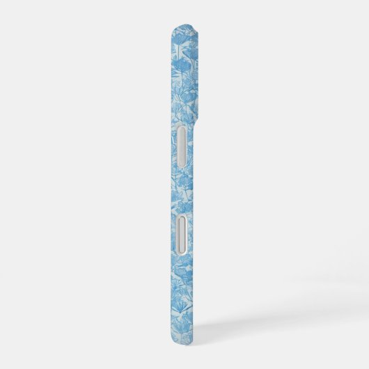 Delicate Blue Floral Pattern Japanese Modern Phone iPhone 16 Hoesje (Rechterkant)