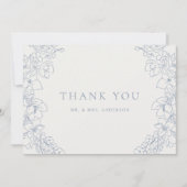 Delicate Blue Floral Wedding Bedankkaart (Voorkant)