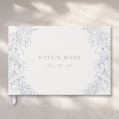 Delicate Blue Floral Wedding Gastenboek