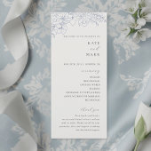 Delicate Blue Floral Wedding Programmakaart