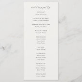 Delicate Blue Floral Wedding Programmakaart (Achterkant)