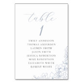 Delicate Blue Floral Wedding Seating Chart Kaart (Achterkant)
