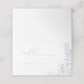 Delicate Blue Floral Wedding Table Plaatskaartje (Buitenkant ongevouwen)