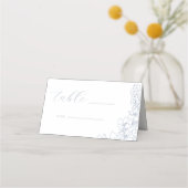 Delicate Blue Floral Wedding Table Plaatskaartje (Voorkant)