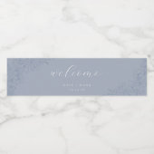 Delicate Blue Floral Wedding Waterfles Etiket (Enkel label)