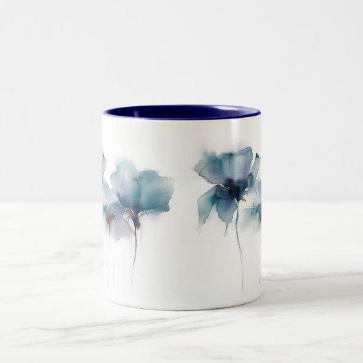 Delicate Blue Flowers tweetonige Mok (Center)
