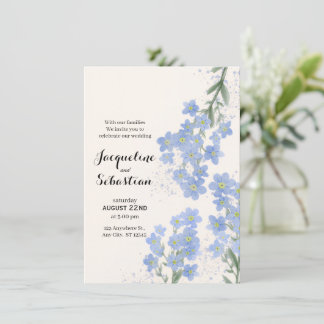 Delicate Blue Forget-Me-Not Wedding Kaart