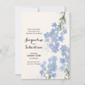 Delicate Blue Forget-Me-Not Wedding Kaart (Voorkant)