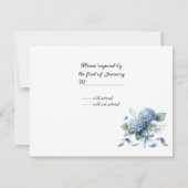 Delicate Blue Hydrangea Wedding RSVP (Voorkant)