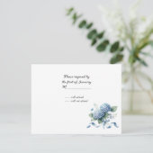 Delicate Blue Hydrangea Wedding RSVP (Staand voorkant)