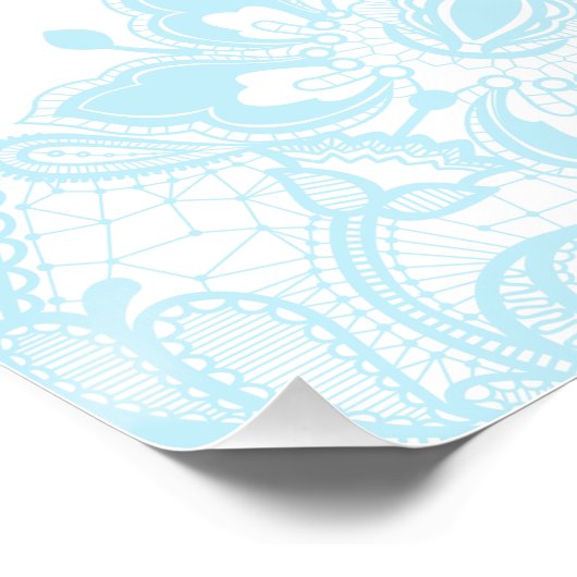 Delicate Blue Lace Quinceanera Welcome Sign Perfect Poster (Hoek)