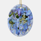Delicate Blue Lacecap Hydrangea Keramisch Ornament (Rechts)