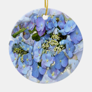 Delicate Blue Lacecap Hydrangea Keramisch Ornament