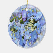 Delicate Blue Lacecap Hydrangea Keramisch Ornament (Links)