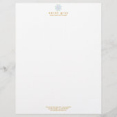 Delicate Blue Lotus Wellness en Health Letterhead Briefhoofd Ontwerp (Voorkant)