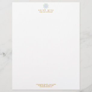 Delicate Blue Lotus Wellness en Health Letterhead Briefhoofd Ontwerp