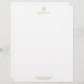Delicate Blue Lotus Wellness en Health Letterhead Briefhoofd Ontwerp (Voorkant / Achterkant)