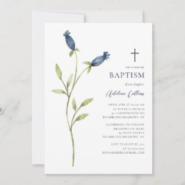 Delicate Blue Waterverf doop Kaart