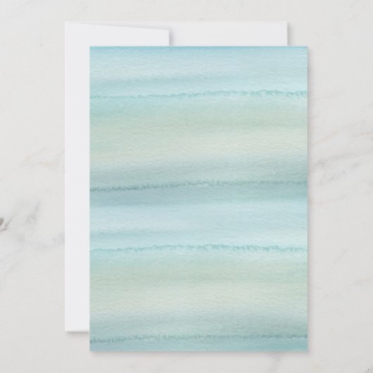 Delicate Blue | Waterverf Floral Baby Sprinkle Kaart (Achterkant)