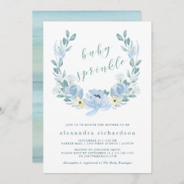 Delicate Blue | Waterverf Floral Baby Sprinkle Kaart